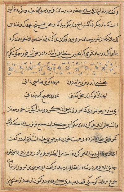 Sida från Tales of a Parrot (Tuti-nama): textsida av Unknown artist