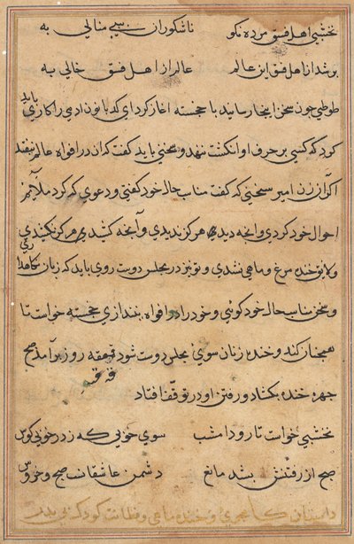 Sida från Tales of a Parrot (Tuti-nama): textsida av Unknown artist