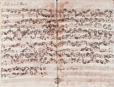 Sida av Preludium i C i Det vältempererade klaveret av Johann Sebastian Bach av Unknown artist