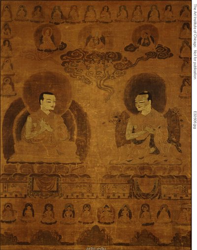 Målad banderoll (Thangka) av Sakyapa Lineage Teachers av Unknown artist