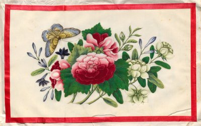 Målning Nio från Illustrerad bok med blommor och fjärilar av Unknown artist