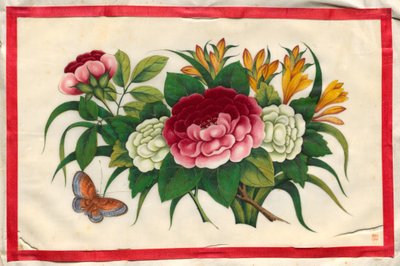 Målning tio från Illustrerad bok med blommor och fjärilar av Unknown artist