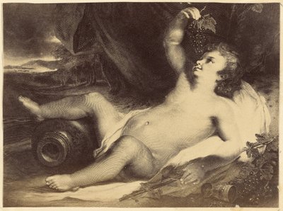 [Målning av ett barn som äter vindruvor] av Unknown artist