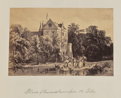 Reinhardsbrunns slott - från sjön. av Unknown artist