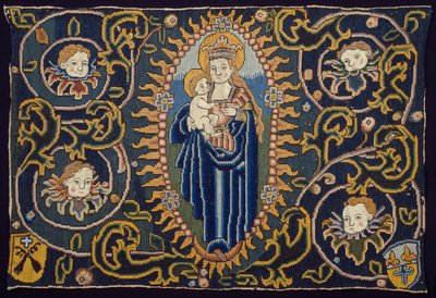 Panel föreställande madonna och barn av Unknown artist