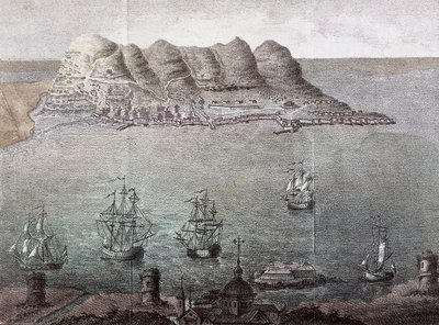 Panoramautsikt över Gibraltar och Detroit. 1800-talets Madrid, Nationalbiblioteket av Unknown artist