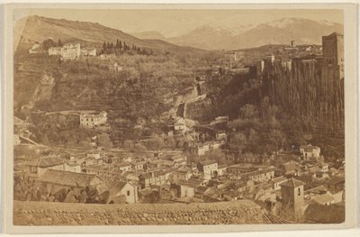 [Panoramautsikt som omger Alhambra] av Unknown artist