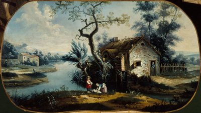Pastoral scen. Mellan 1701 och 1800 (olja på duk) av Unknown artist