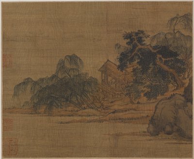 Paviljong på en trädbevuxen udde av Unknown artist