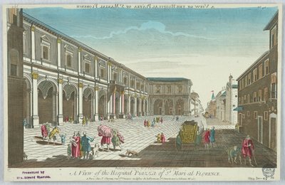 Peep-show, A View of Hospital Piazza of St. Mari i Florens, nr 48 av Unknown artist