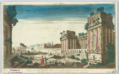 Peep-show, Balbec Pl. 4, Ruinerna av det stora templet i Balbec där turkarna reste tornen, 60 av Unknown artist