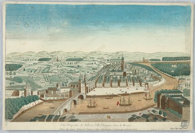 Peep-show, perspektivvy över Bilbao, Spaniens stad i Biscaya av Unknown artist