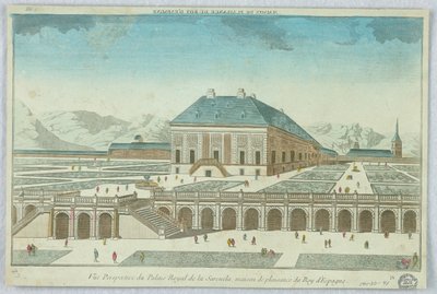 Peep-show, Perspektivvy av det kungliga palatset i Zarzuela, Maison de Plaisance du Roy d