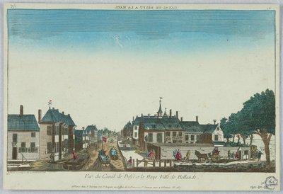 Peep-show, utsikt över Canal de Delft à la Haye Ville de Hollande, 16 av Unknown artist