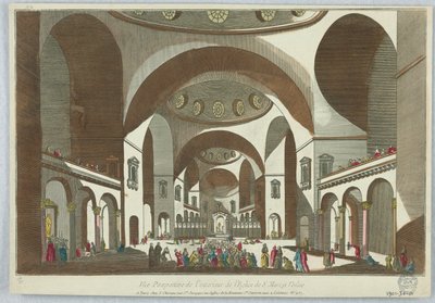 Peep-show, perspektivvy av interiören av St. Markuskyrkan, i Venedig av Unknown artist