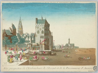 Peep-show, perspektivvy av Scheldtmynningen och Antwerpens possonry av Unknown artist
