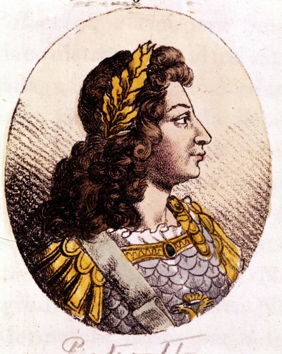 Peter II (1715 till 1730). Kejsare av Ryssland (1727-1730). Gravyr från början av 1800-talet av Unknown artist