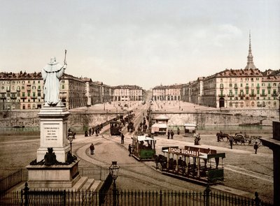 Piazza Vittorio Emanuele i Turin (Torino), Italien 1890 av Unknown artist