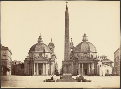 Piazza del Popolo tagen från porten (Rom) av Unknown artist