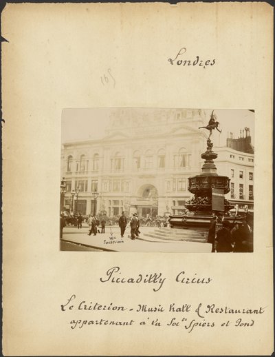 [Piccadilly Circus och Criterion Theatre] av Unknown artist