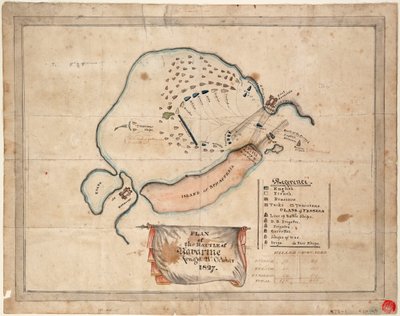 Plan över slaget vid Navarino, 21 oktober 1827 av Unknown artist