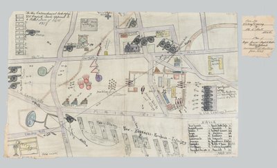 Plan över befästningarna i Cawnpore, juni 1857 (papper) av Unknown artist