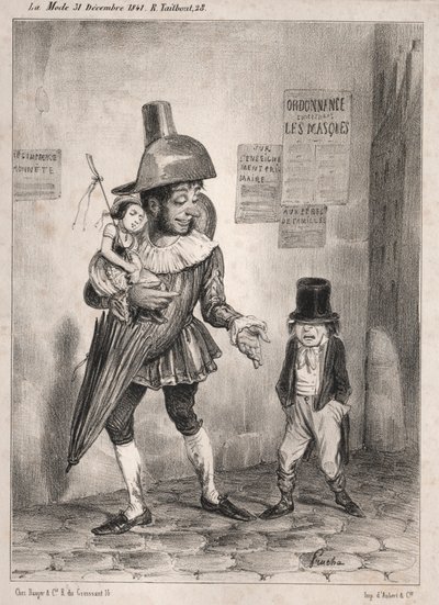 Carnival pochades: Ser du, om din herre är mycket nöjd med dig och om du har priset av visdom i år! Jag låter dig maskera dig som en madrass! ...nästa år!! av Unknown artist