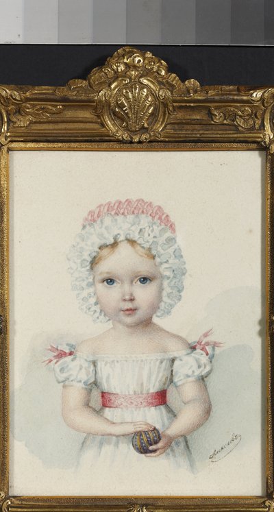 ""Porträtt av storhertiginnan Maria Nikolaevna (1819-1876) dotter till tsar Nikolaj I av Ryssland"" (storhertiginnan Maria Nikolaevna av Ryssland (1819-1876)) Akvarell från 1820-talets privatsamling av Unknown artist