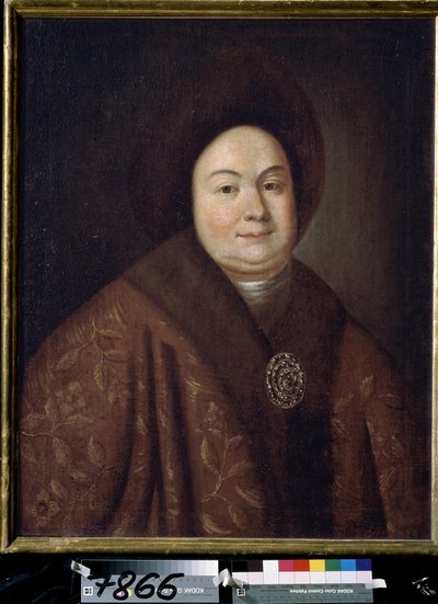 Porträtt av tsarinan Eudoxia Feodorovna Lopukhina (1669-1731), hustru till Peter I av Ryssland (Porträtt av tsarinan Evdokiya Feodorovna Lopukhina, hustru till tsar Peter I av Ryssland). Anonym målning. Olja på duk, 80 x 63 cm, tidigt 1700-tal. st av Unknown artist