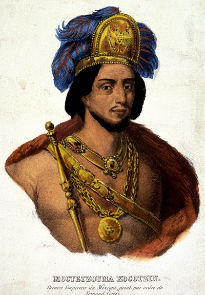 Porträtt i byst av Moctezuma (eller Montezuma), Mexikos sista kejsare - sjuk. 1800-talet e.Kr. dok. 1500-talet. av Unknown artist