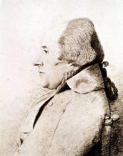 Porträtt av amiral William Bligh (1754 - 1817), navigatör och upptäcktsresande, upptäckte han Bountyöarna. av Unknown artist