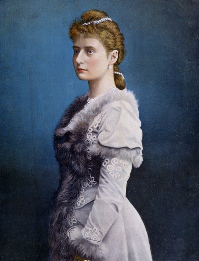 Porträtt av Alexandra Fyodorovna (Alix av Hessen och av Rhen, Alexandra Feodorovna Romanova, Alexandra Fiodorovna Romanova, Victoria Alix Helene Louise Beatrice av Hessen och Rhen, Alix de Hesse-Darmstadt (Alix av Hessen Darmstadt) (1872-1918), Imperres av Unknown artist