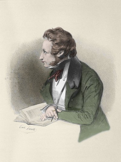 Porträtt av Alfred de Vigny (Alfred Victor, greve av Vigny av Unknown artist