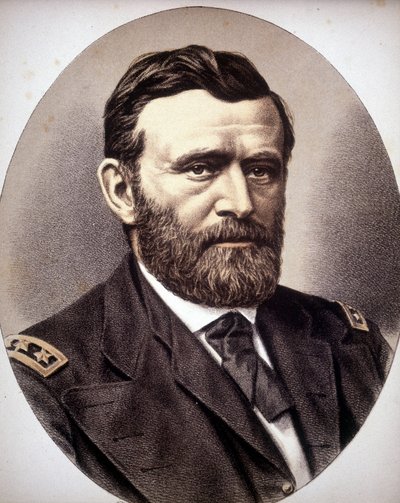 Porträtt av den amerikanske generalen och statsmannen Ulysses Simpson Grant (1822 - 1885). av Unknown artist