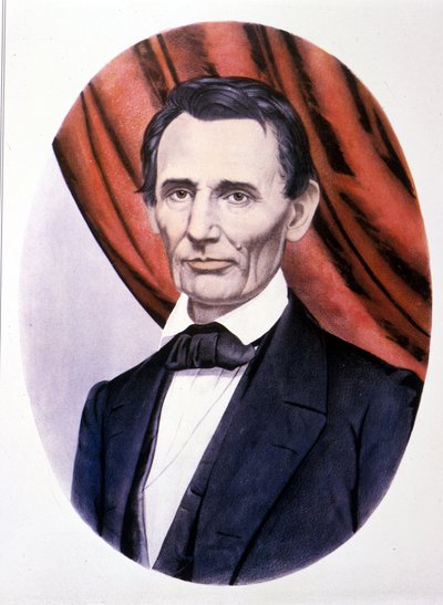 Porträtt av den amerikanske presidenten Abraham Lincoln (1809 - 1865). av Unknown artist