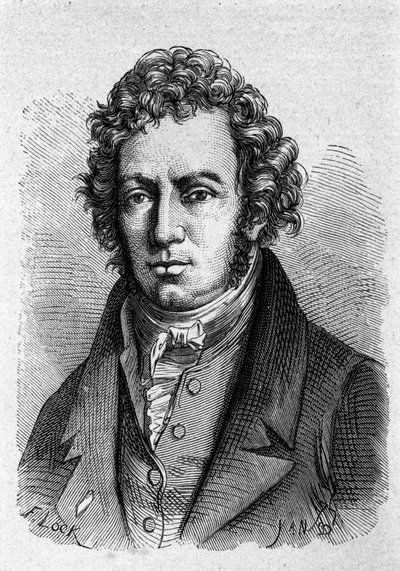 Porträtt av Andre Marie Ampere (1775 - 1836) fransk fysiker. av Unknown artist