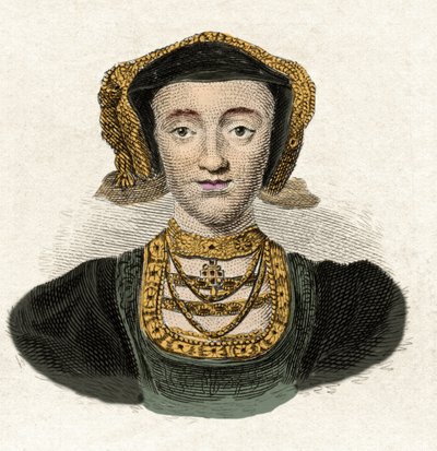 Porträtt av Anne de Cleves (1515-1557) Kung Henry VIII:s fjärde fru, gravyr från 1800-talet av Unknown artist