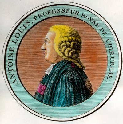Porträtt av Antoine Louis (1723-1792) Kunglig professor i kirurgi, sekreterare vid Royal Academy of Surgery Gravyr från 1700-talets privata samling av Unknown artist