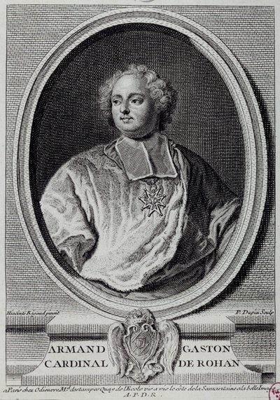 Porträtt av Armand Gaston Maximilien, kardinal de Rohan (1674-1749) Gravyr av 1700-talets Paris, Musee Carnavalet av Unknown artist