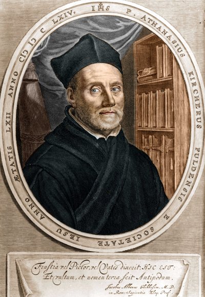 Porträtt av Athanasius Kircher (1601 - 1680), jesvit, orientalist och tysk forskare - Gravyr sd 1700-talet av Unknown artist