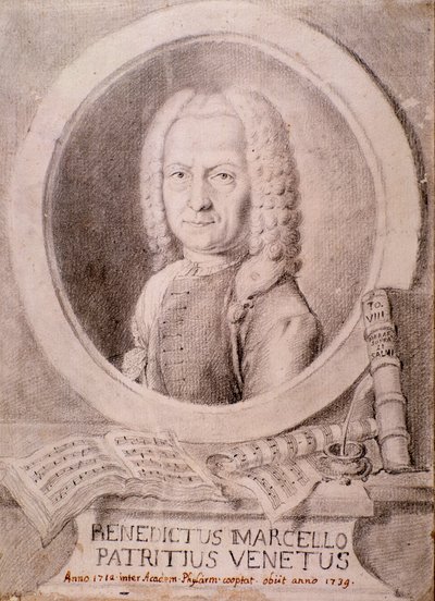 Porträtt av Benedetto Marcello (teckning) av Unknown artist