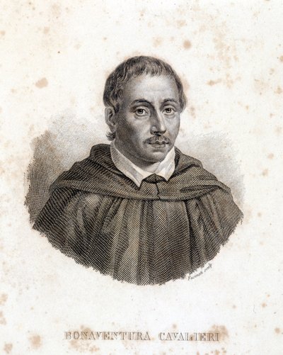 Porträtt av Bonaventura Cavalieri. 1800-talsgravyr. av Unknown artist