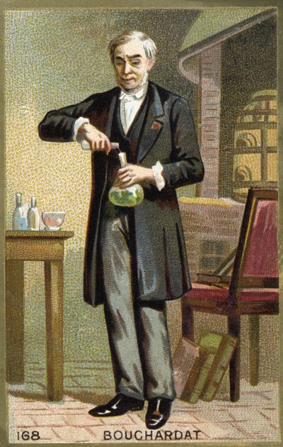 Porträtt av Bouchardat. 1800-talets kromolitografi. av Unknown artist