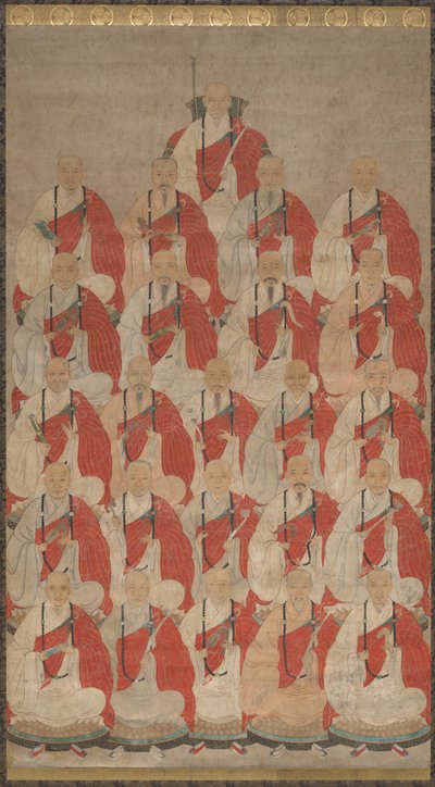 Porträtt av buddhistiska munkar från Obaku-sekten av Unknown artist