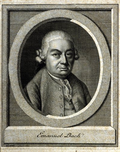 Porträtt av Carl Philipp Emanuel Bach kallad Bach av Berlin och Hamburg Femte barnet till John Sebastian Bach (Johann Sebastian Bach av Unknown artist