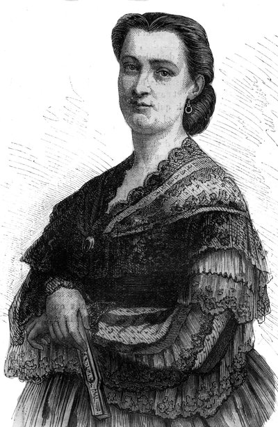 Porträtt av Carlotta Patti (1835-1889) lyrisk sångerska syster till Adelina Patti. av Unknown artist