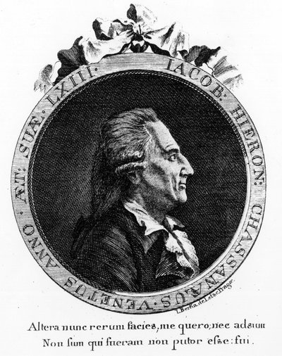 Porträtt av Casanova (1725 - 1798) - porträtt i frontispice, i ""Historia om min flykt från fängelserna i Republiken Venedig"", skrivet till Dux i Böhmen av Unknown artist