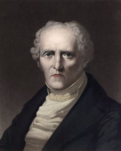 Porträtt av Charles Fourier (1772 - 1837), theoricien socialiste francais (Porträtt av Charles Fourier fransk filosof och en viktig tidig socialistisk tänkare som senare förknippades med "" utopisk socialism") Gravyr av Unknown artist