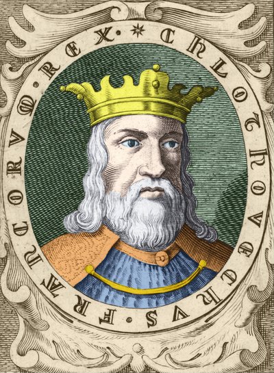 Porträtt av Clovis I (v. 466 - 511) Frankernas kung. av Unknown artist