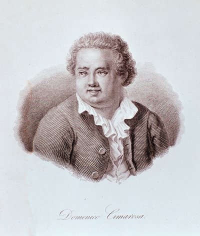 Porträtt av Domenico Cimarosa (1749-1801) italiensk kompositör Gravyr. 1700-talet. Milano, konservatoriets bibliotek av Unknown artist